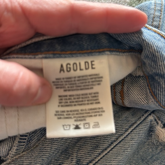 Agolde size 26 high rise ripped jeans 100% cotton - Picture 6 of 7